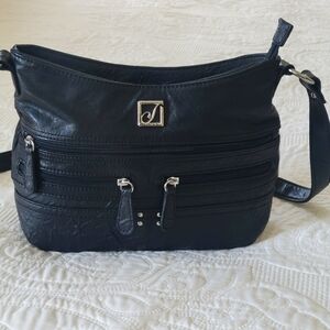 Stone Mountain Black Leather Shoulder Bag In Exelent Condition Made In USA
